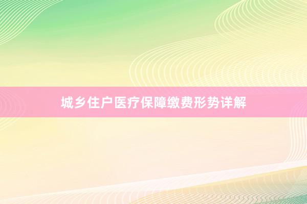 城乡住户医疗保障缴费形势详解